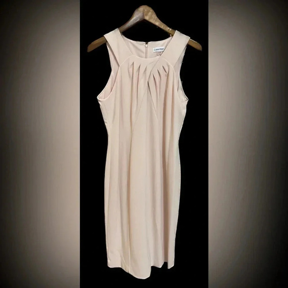 Calvin Klein Special Occasion Pink Sleeveless Sheath Halter Dress Size 12 NWT - Picture 6 of 10
